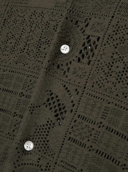 Les Deux Blend Lace Shirt in Olive Green Men | Reiss