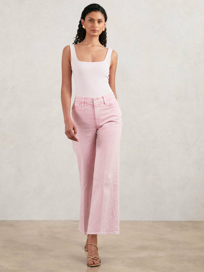 Cropped Palazzo Jeans in Rose Pink Women | Reiss