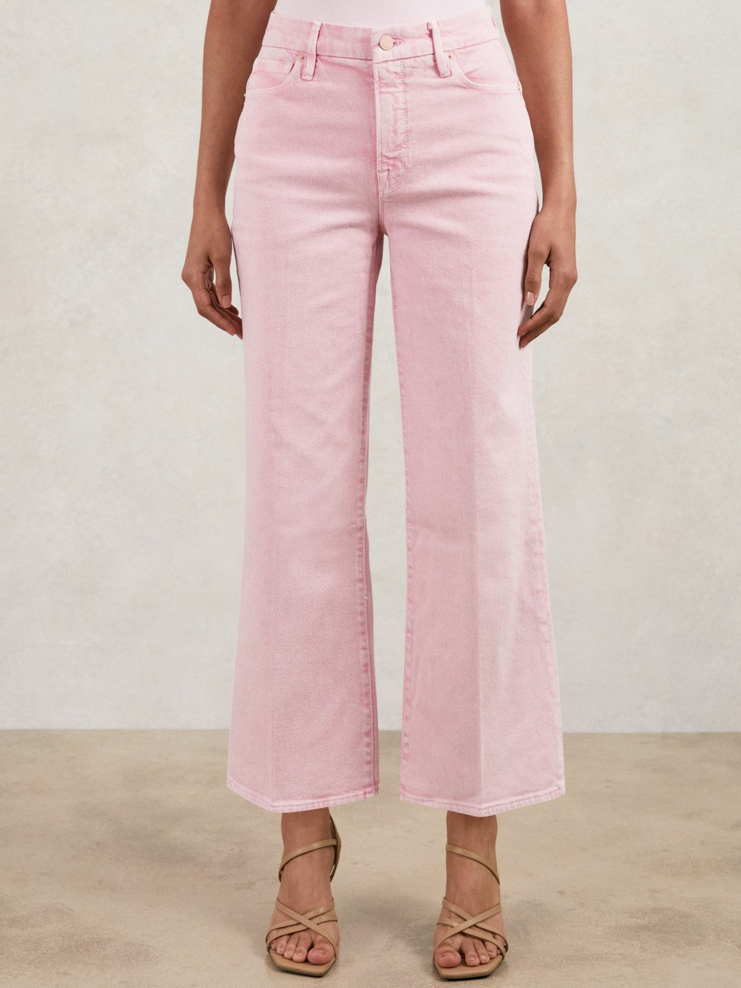 Cropped Palazzo Jeans in Rose Pink Women | Reiss