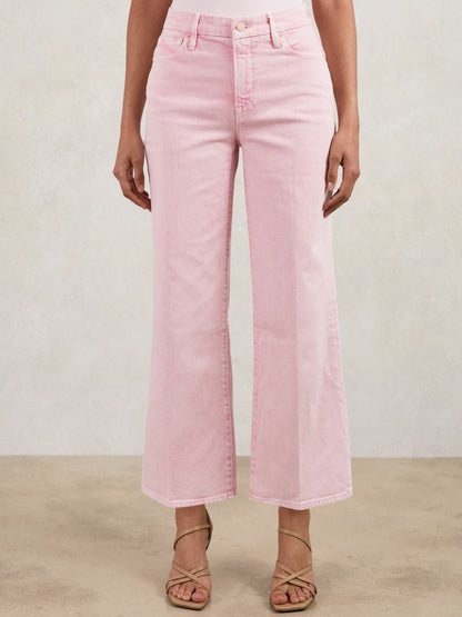 Cropped Palazzo Jeans in Rose Pink Women | Reiss