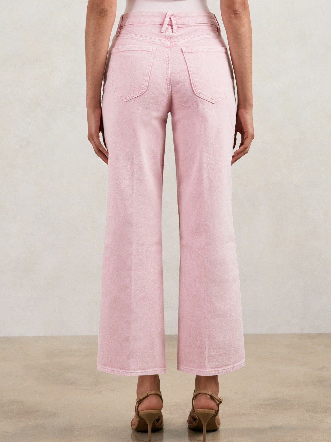 Cropped Palazzo Jeans in Rose Pink Women | Reiss