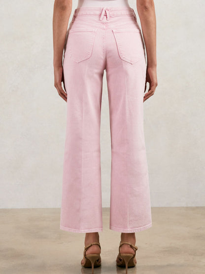 Cropped Palazzo Jeans in Rose Pink Women | Reiss