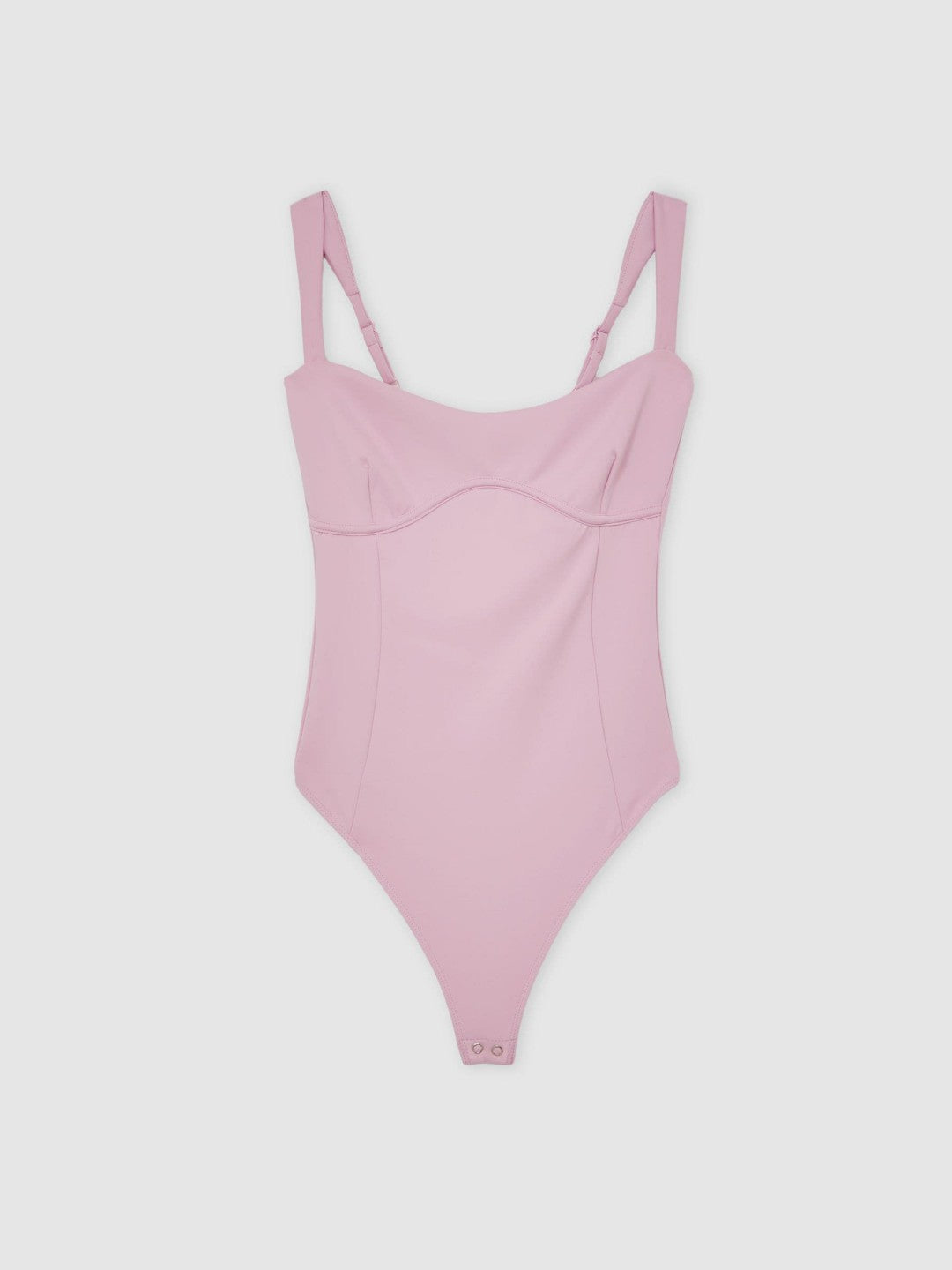 Good American Scuba Sweetheart Bodysuit in Light Pink Women | Reiss