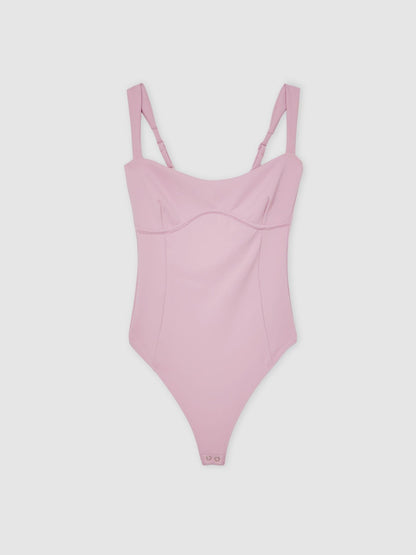 Good American Scuba Sweetheart Bodysuit in Light Pink Women | Reiss