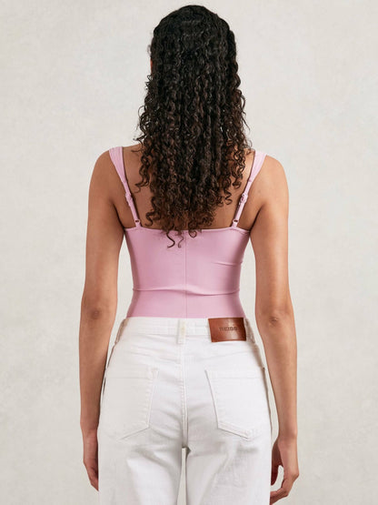 Good American Scuba Sweetheart Bodysuit in Light Pink Women | Reiss