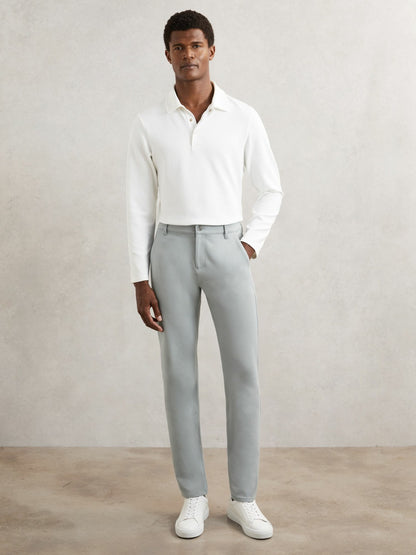 Paige Slim-Fit Stretch Trousers in Moon Shadow Blue Men | Reiss