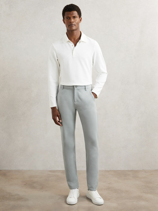 Paige Slim-Fit Stretch Trousers in Moon Shadow Blue Men | Reiss