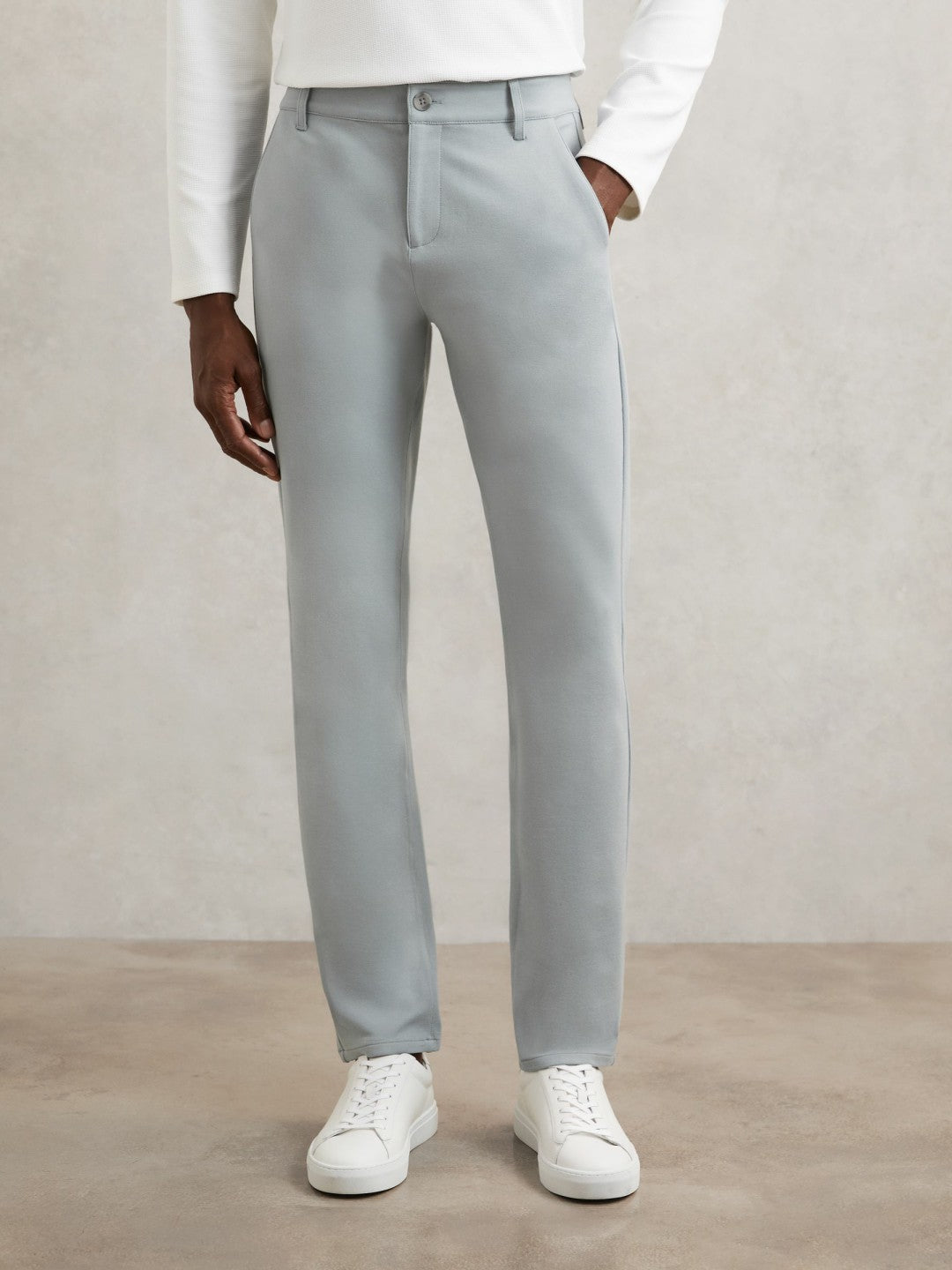 Paige Slim-Fit Stretch Trousers in Moon Shadow Blue Men | Reiss