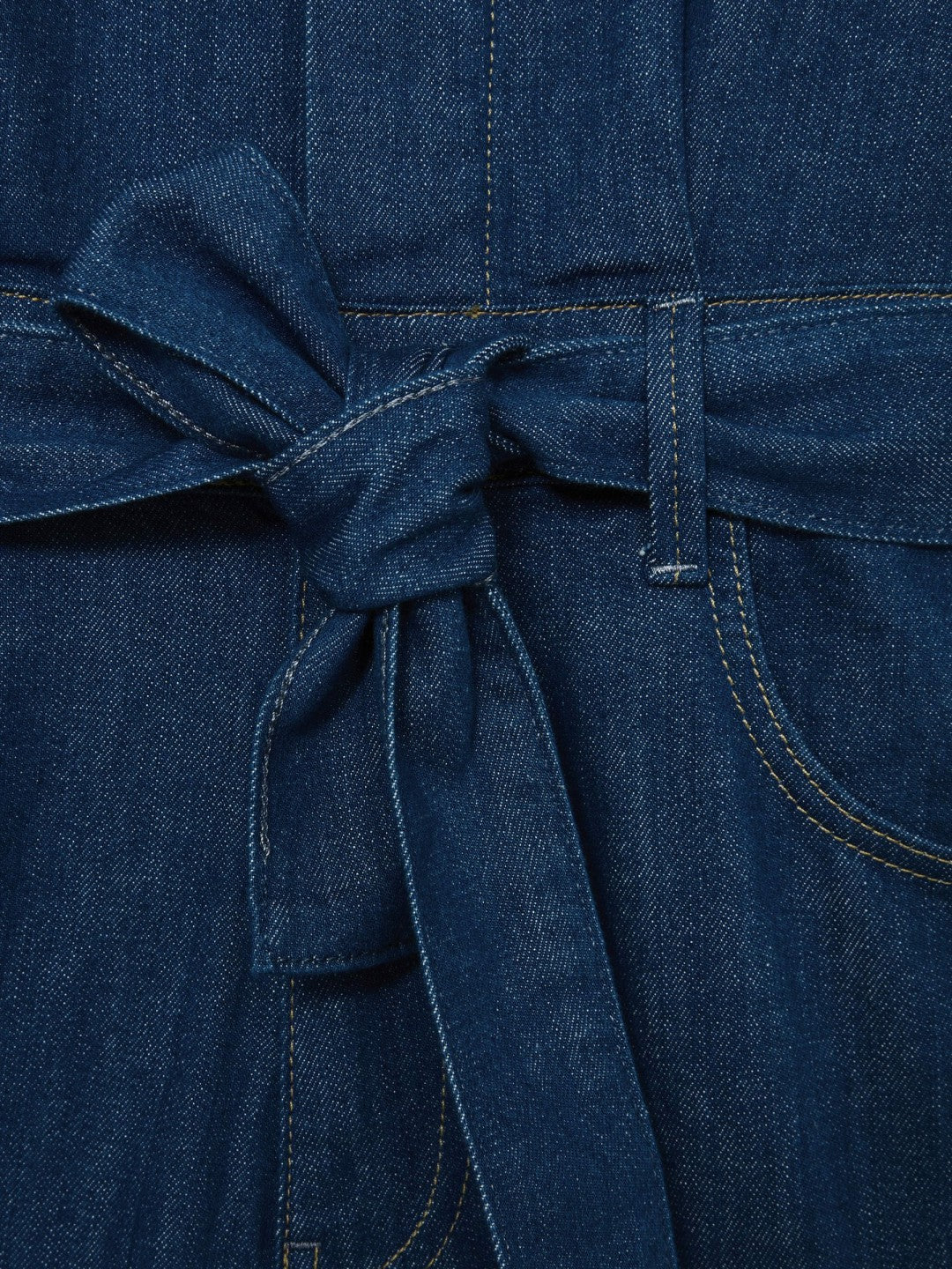 Paige Maraya Blue Wide Leg Belted Denim Jumpsuit in Maraya Blue Women | Reiss