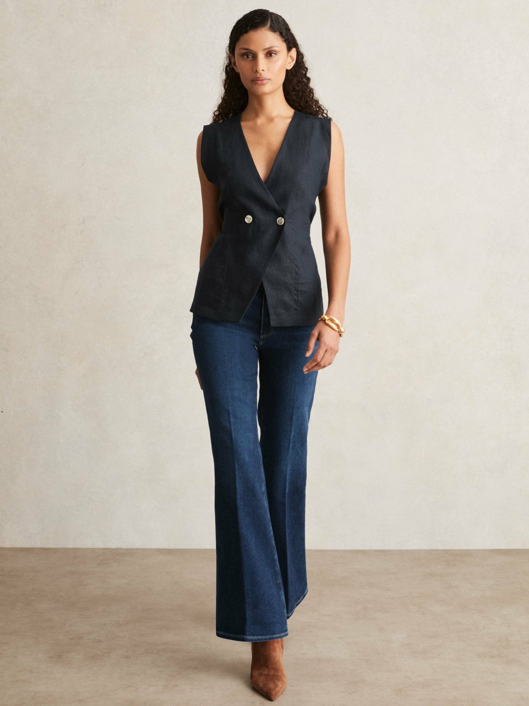 Paige High Rise Flared Jeans in Marciella Blue Women | Reiss