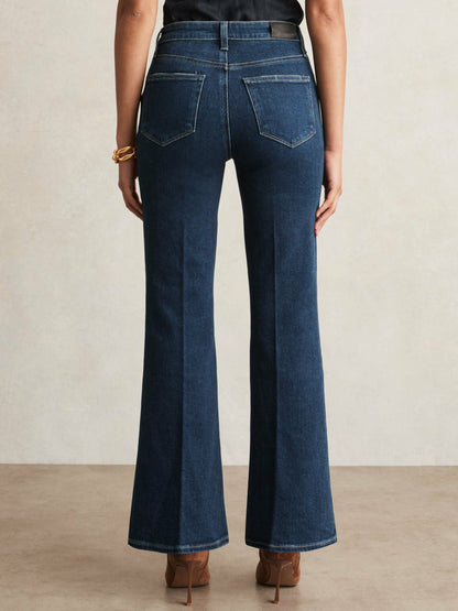 Paige High Rise Flared Jeans in Marciella Blue Women | Reiss