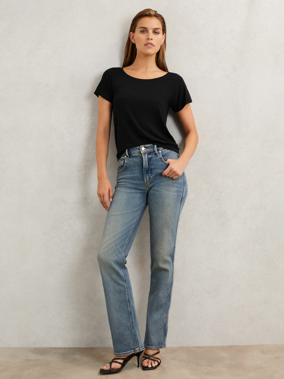 Short Sleeve T-Shirt in Black Women | Reiss