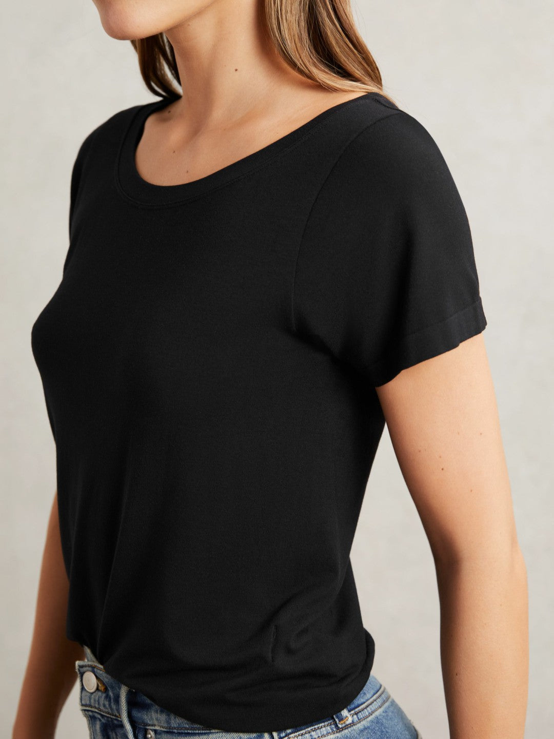 Short Sleeve T-Shirt in Black Women | Reiss