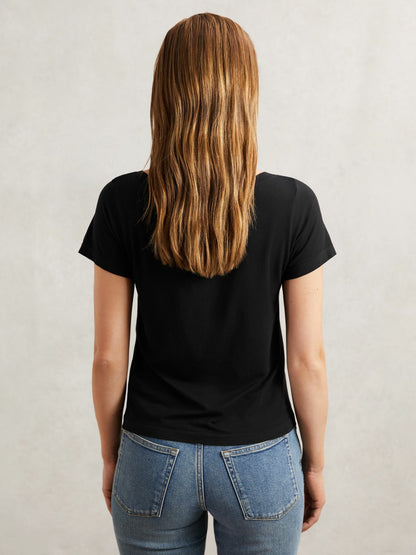 Short Sleeve T-Shirt in Black Women | Reiss