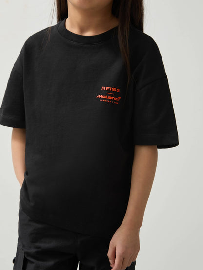 3-9 yrs Unisex Fit Oversized McLaren F1 Team Tyre T-Shirt in Black Children & Baby | Reiss