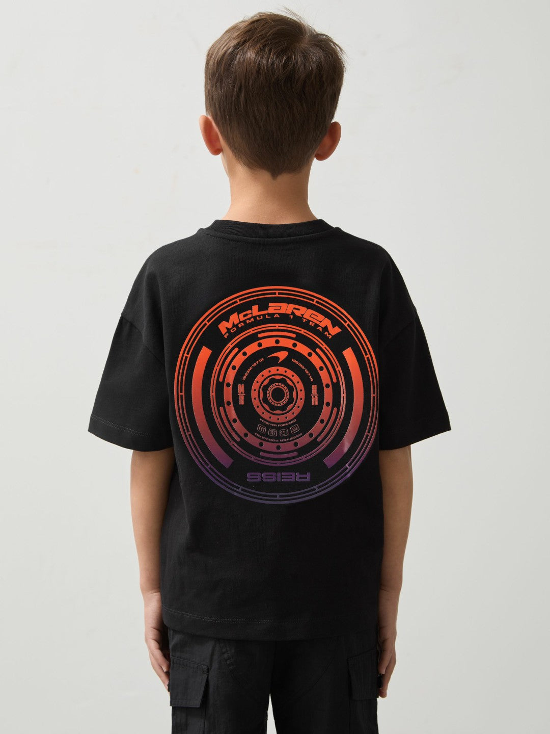 3-9 yrs Unisex Fit Oversized McLaren F1 Team Tyre T-Shirt in Black Children & Baby | Reiss