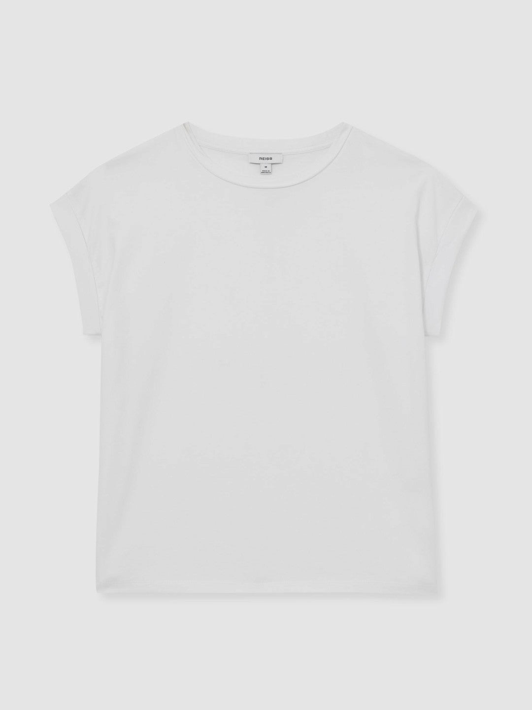Brushed-Cotton Crew-Neck T-Shirt in White Women | Reiss