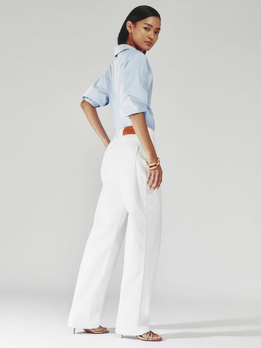 Petite Straight Leg Turn Up Jeans in White Women | Reiss
