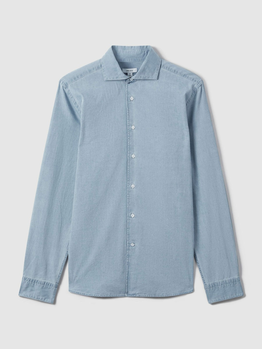 Washed Cotton Chambray Shirt in Blue Men | Reiss