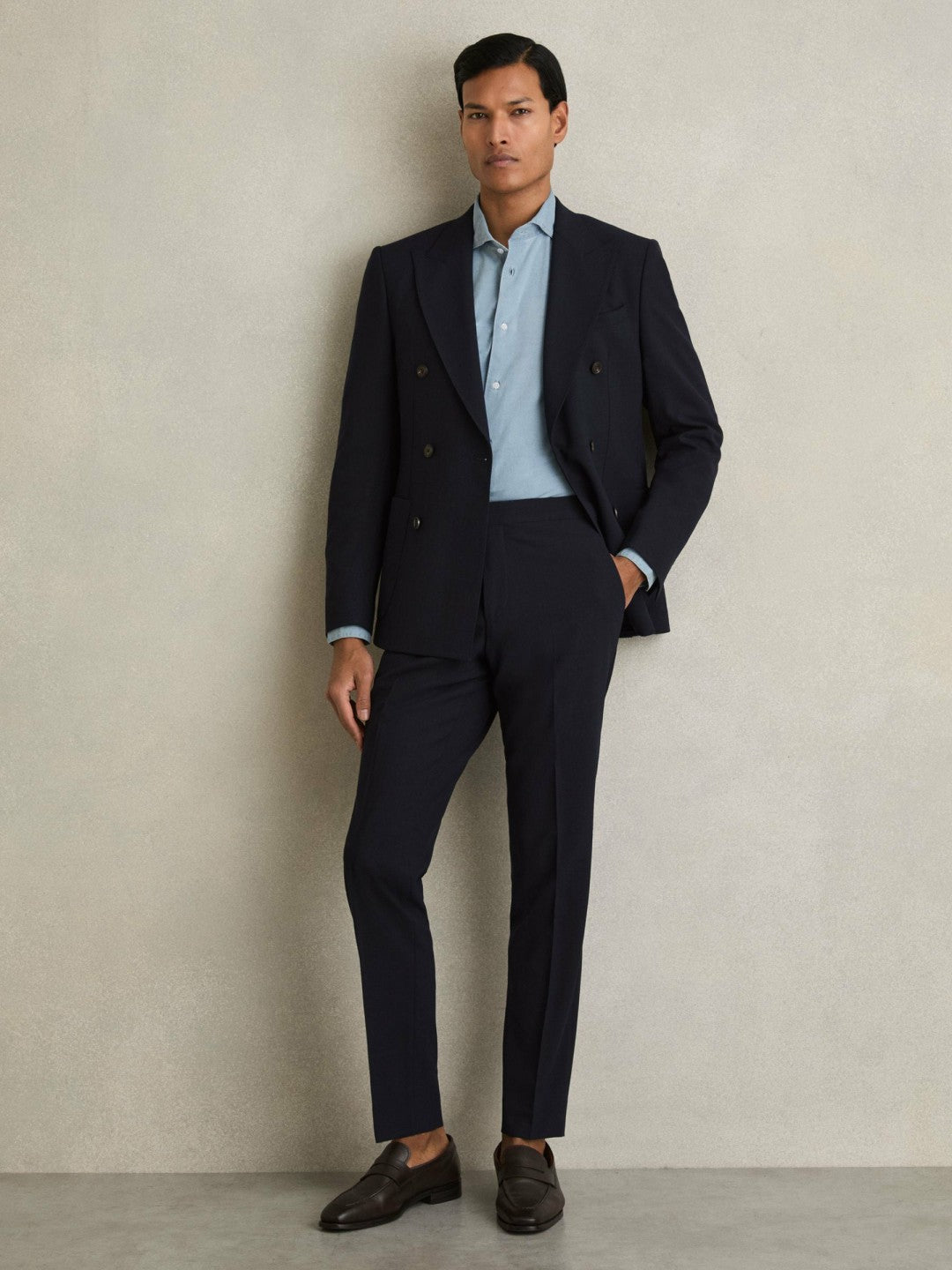 Washed Cotton Chambray Shirt in Blue Men | Reiss