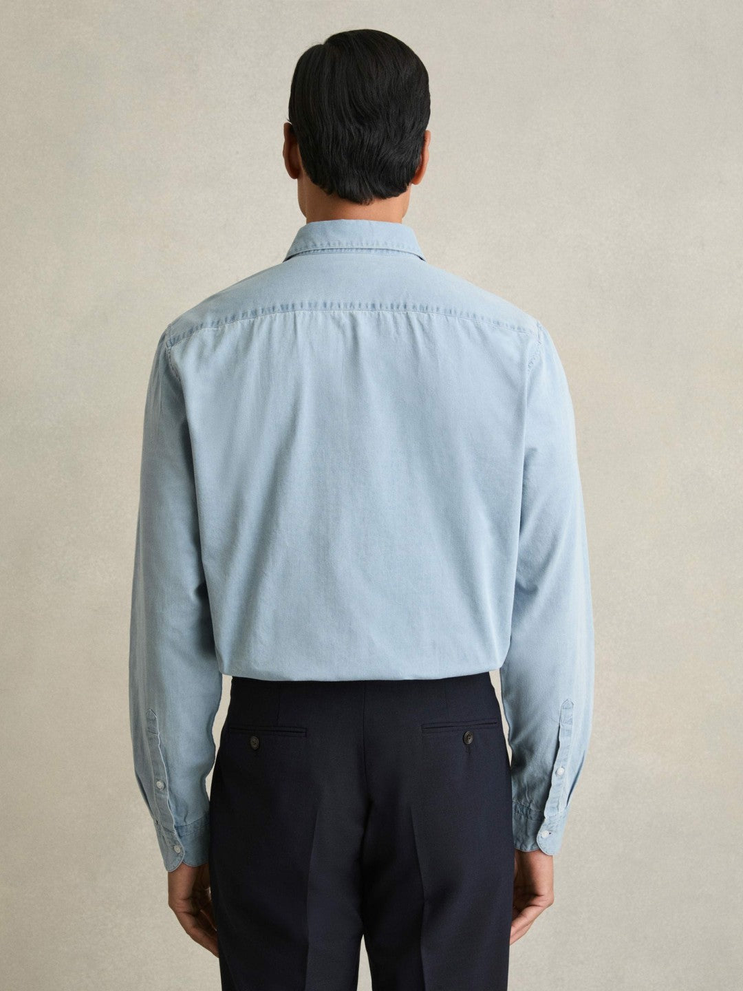 Washed Cotton Chambray Shirt in Blue Men | Reiss