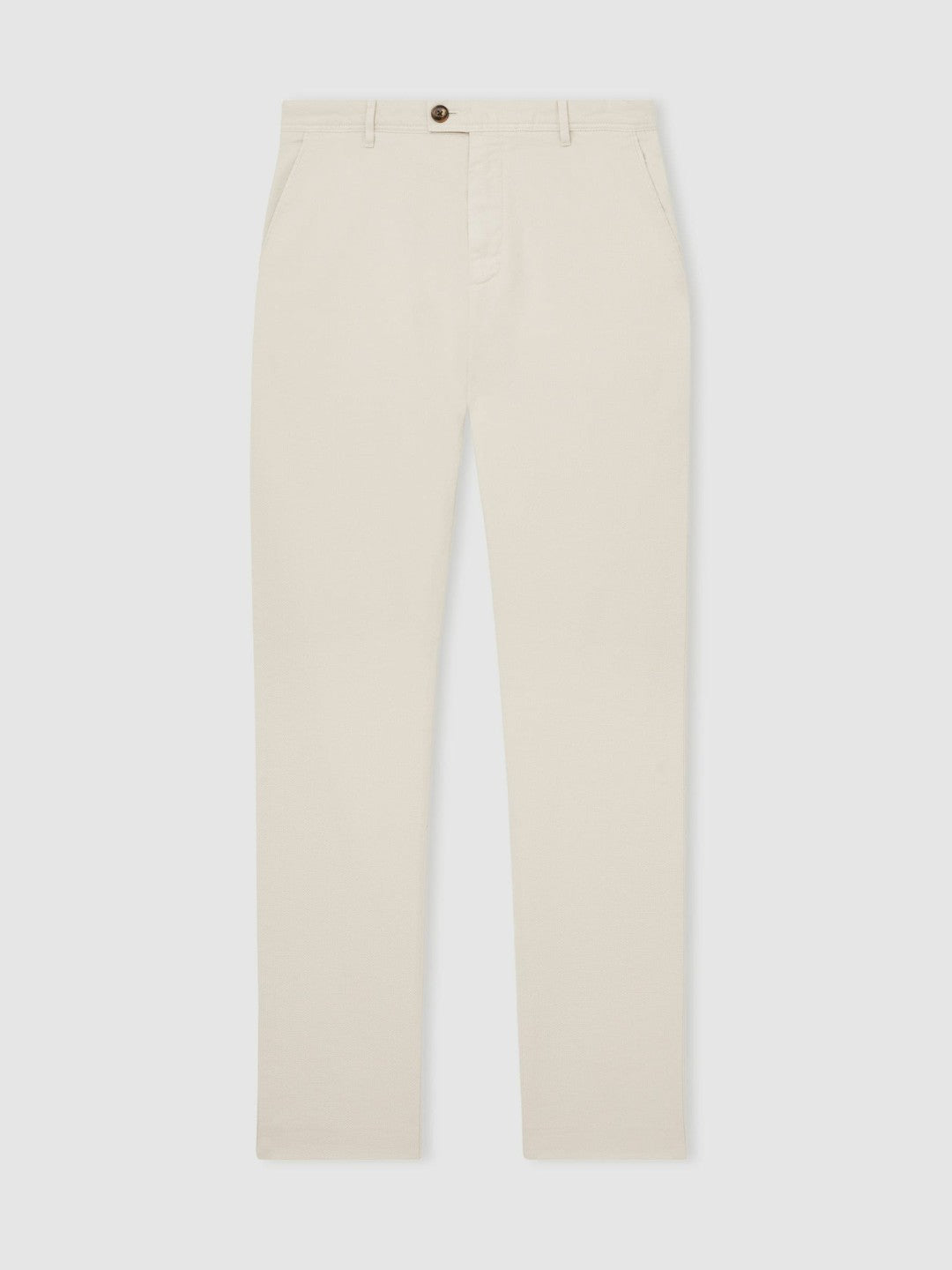 Cotton-Piqué Slim-Fit Chinos in Off White Men | Reiss