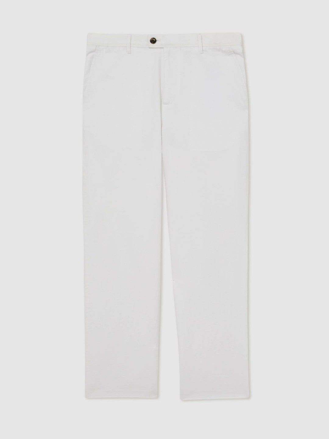 Cotton-Linen Relaxed-Fit Trousers in White Men | Reiss