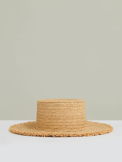 Straw Boater Hat in Natural Women | Reiss