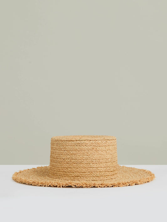 Straw Boater Hat in Natural Women | Reiss
