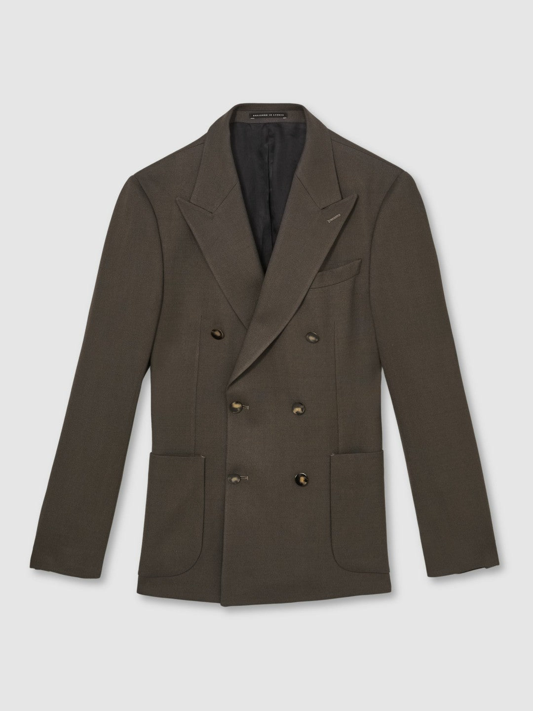 Slim Fit Double Breasted Suit Blazer in Dark Green Men | Reiss