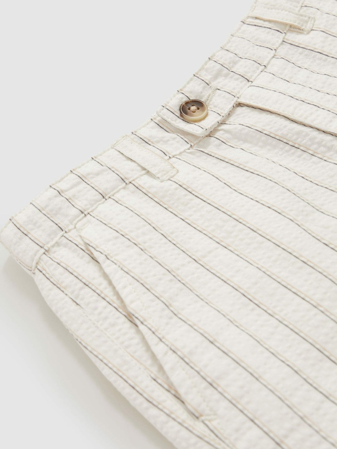 9-13 yrs Cotton Pinstripe Trousers Regular-Fit in Off White/Taupe Brown Children & Baby | Reiss