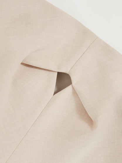 Double Strap Cut Out Midi Dress in Stone Neutral Women | Reiss