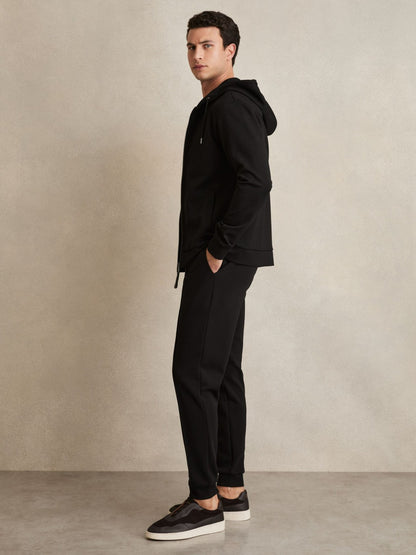 Interlock Zip-Through Hoodie in Black Men | Reiss