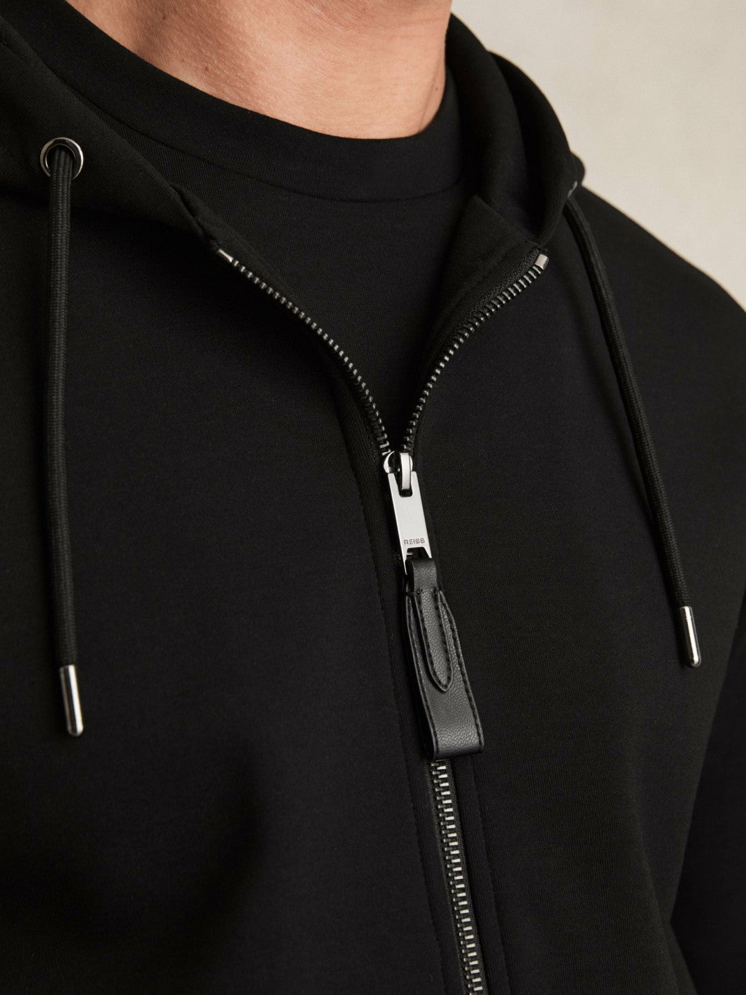Interlock Zip-Through Hoodie in Black Men | Reiss