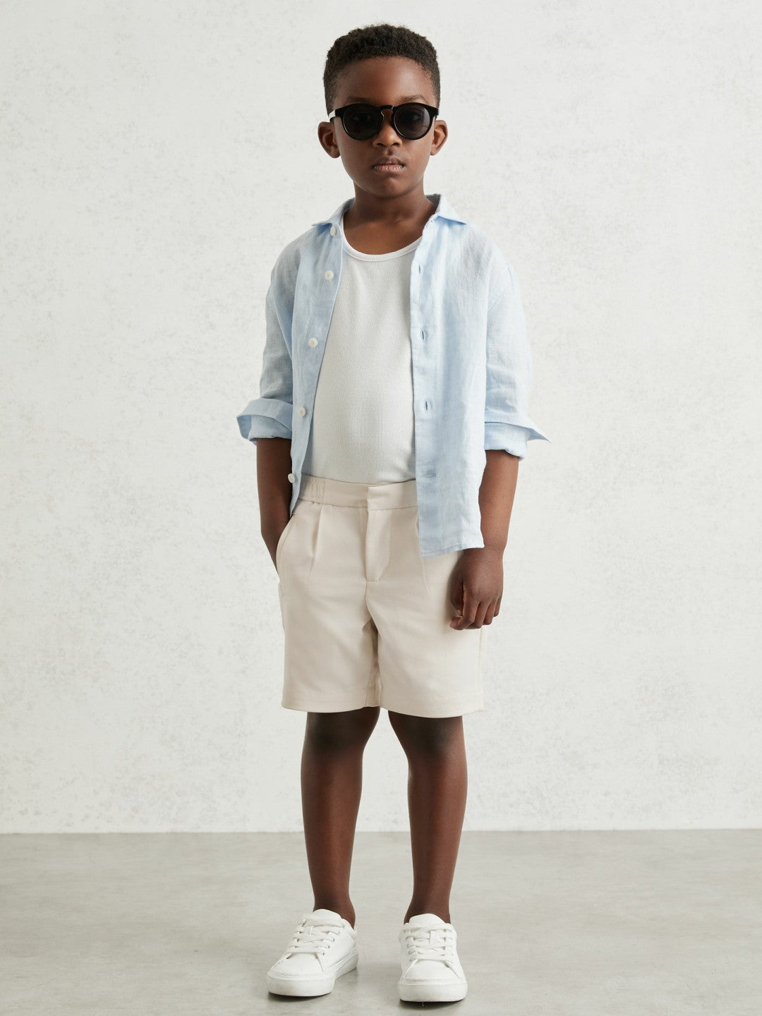 3-9 yrs Relaxed Drawstring Shorts in Off White Children & Baby | Reiss