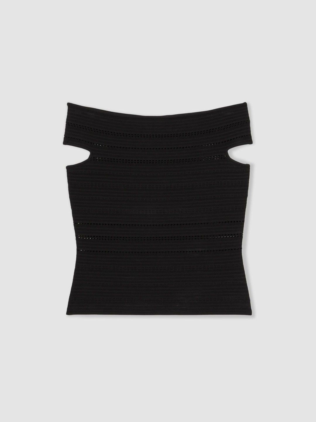 Bardot Open Knit Top in Black Women | Reiss