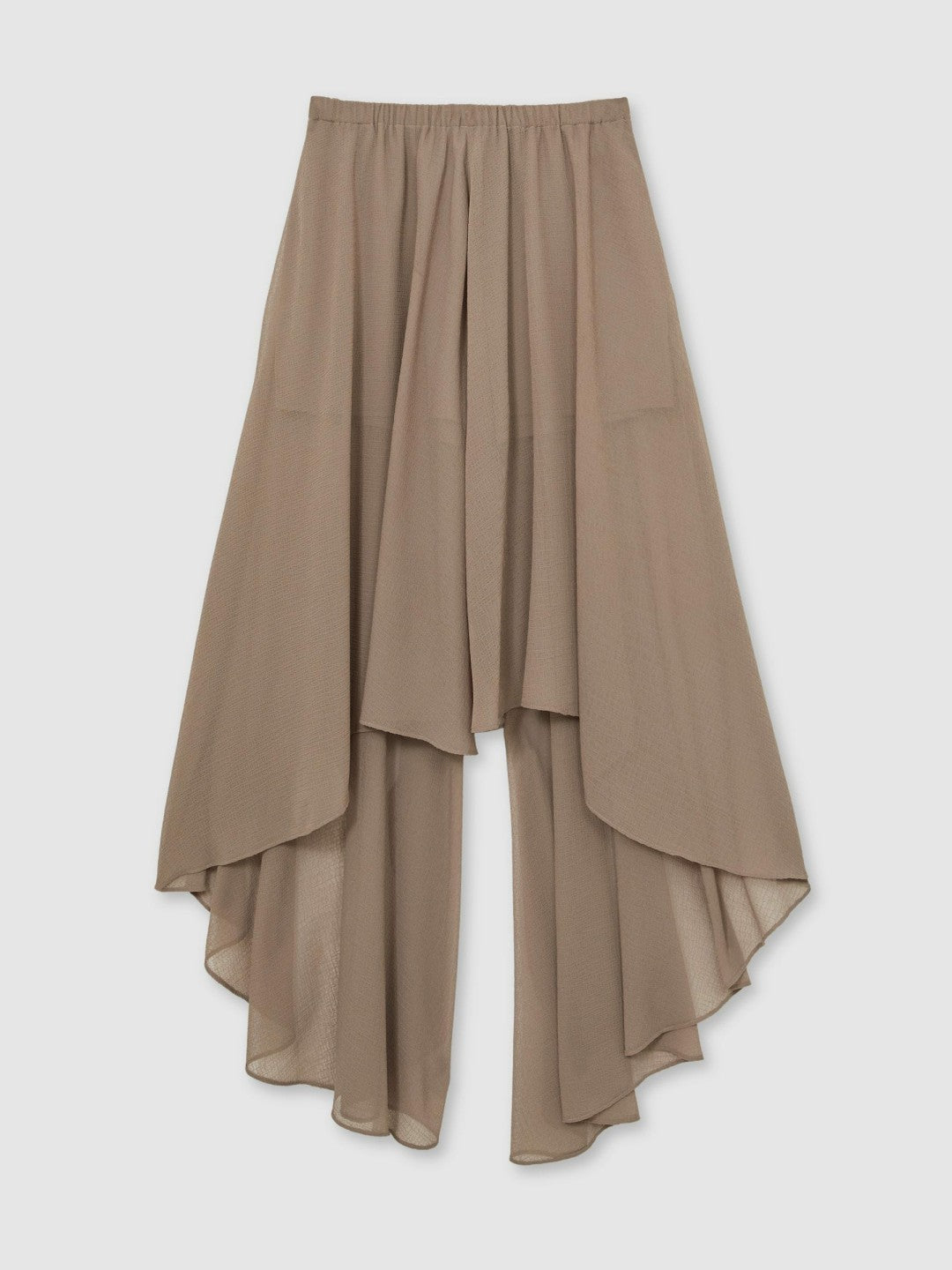 Petite Sheer-Overlay High-Low Shorts in Mink Neutral Women | Reiss