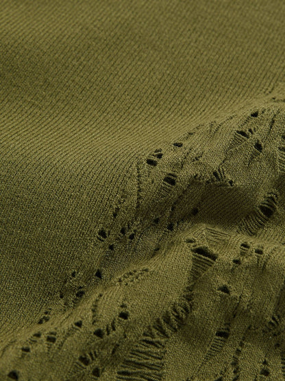 Lace-Knit Detail One-Shoulder Bodysuit in Green Women | Reiss