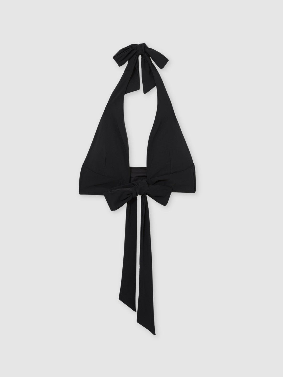 Plunge Tie Halterneck Bikini Top in Black Women | Reiss