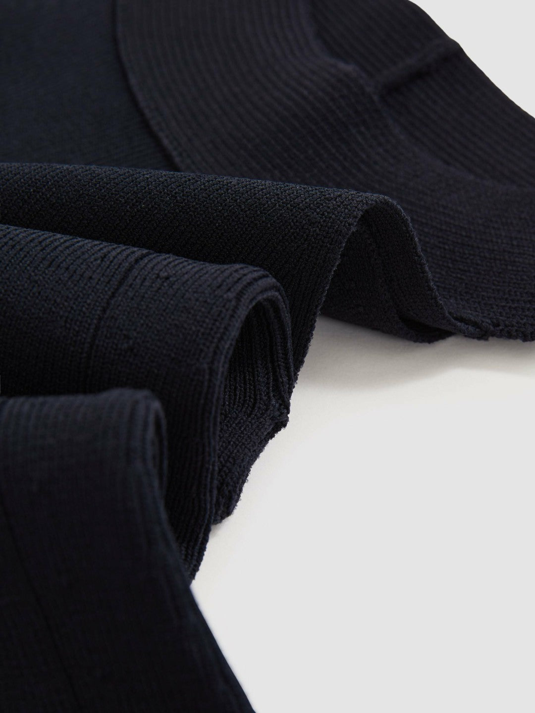 Rib Knit High Neck Vest in Navy Women | Reiss