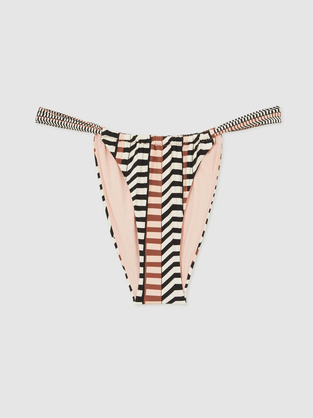 Chevron Stripe Bikini Bottoms in Black/Brown Women | Reiss