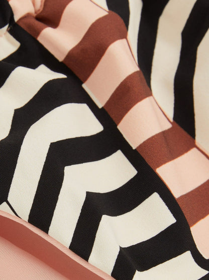 Chevron Stripe Bikini Bottoms in Black/Brown Women | Reiss