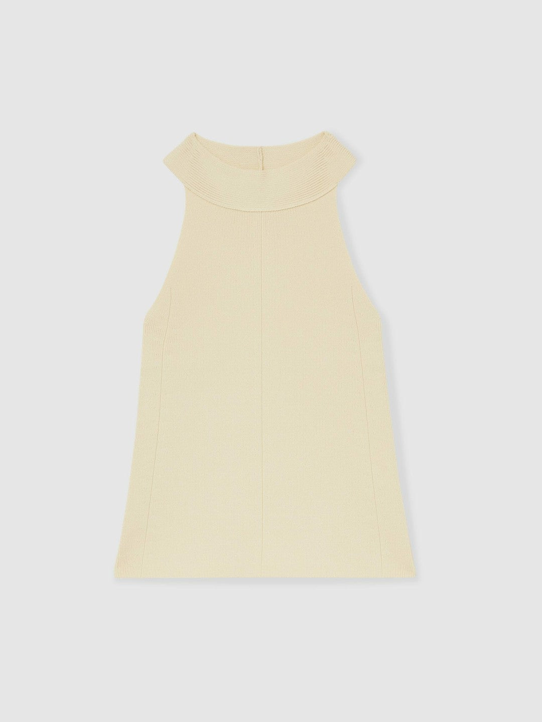 Rib Knit High Neck Vest in Ivory Women | Reiss