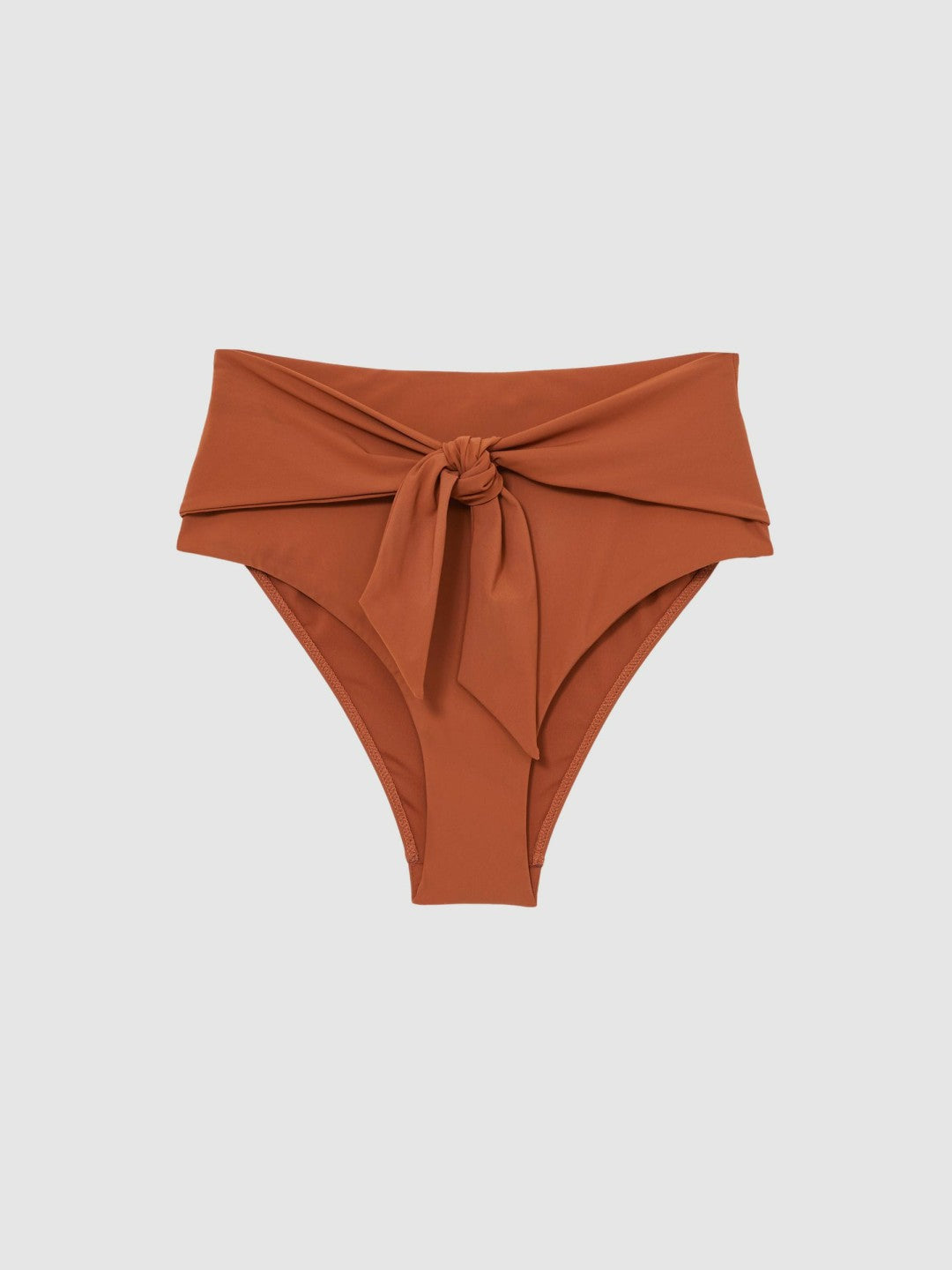 High Waist Tie Front Bikini Bottoms in Brown Women | Reiss
