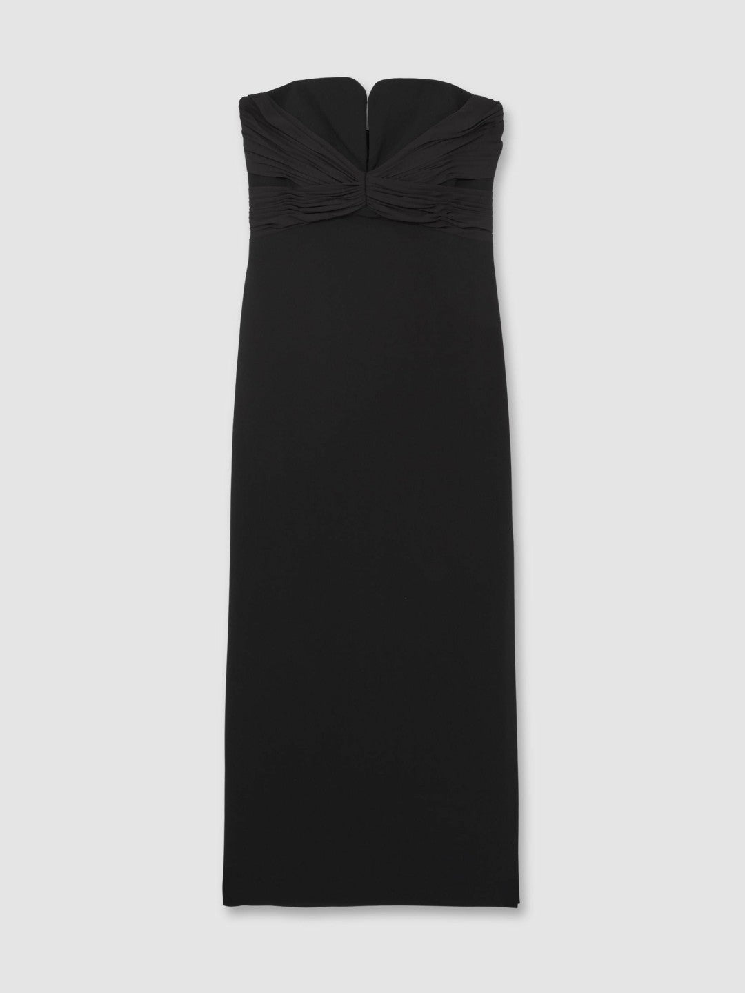 Halston Strapless Crepe Midi Dress in Black Women | Reiss