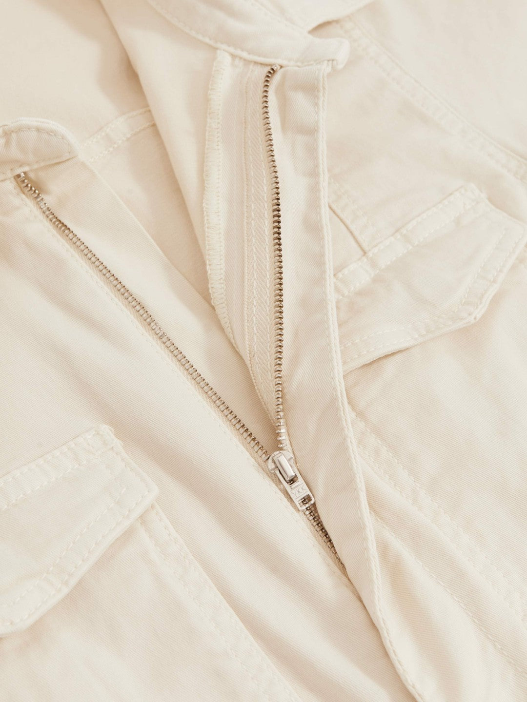Good American Cotton Twill Jumpsuit with Stretch in Ecru Women | Reiss