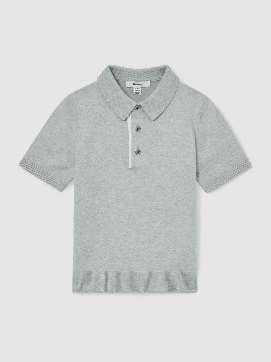 3-9 yrs Contrast Placket Polo Shirt With Cotton in Washed Sage Children & Baby | Reiss