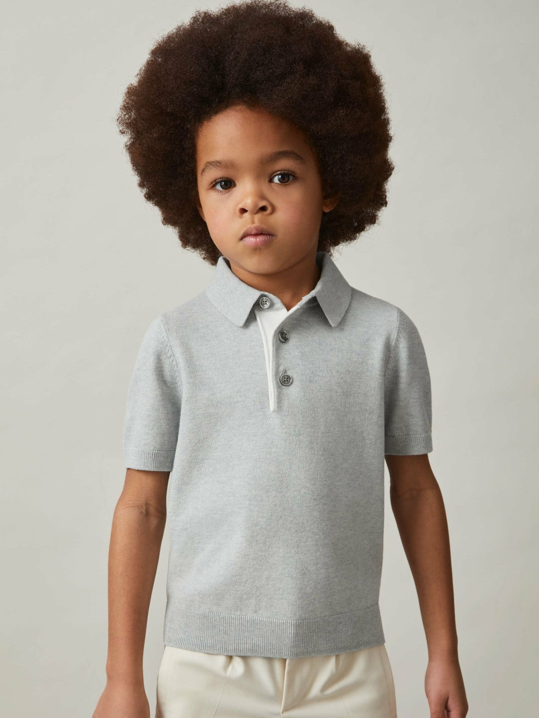 3-9 yrs Contrast Placket Polo Shirt With Cotton in Washed Sage Children & Baby | Reiss