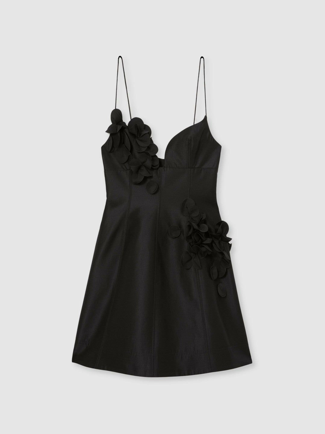 Acler Petal Detail Fitted Mini Black Dress in Black Women | Reiss