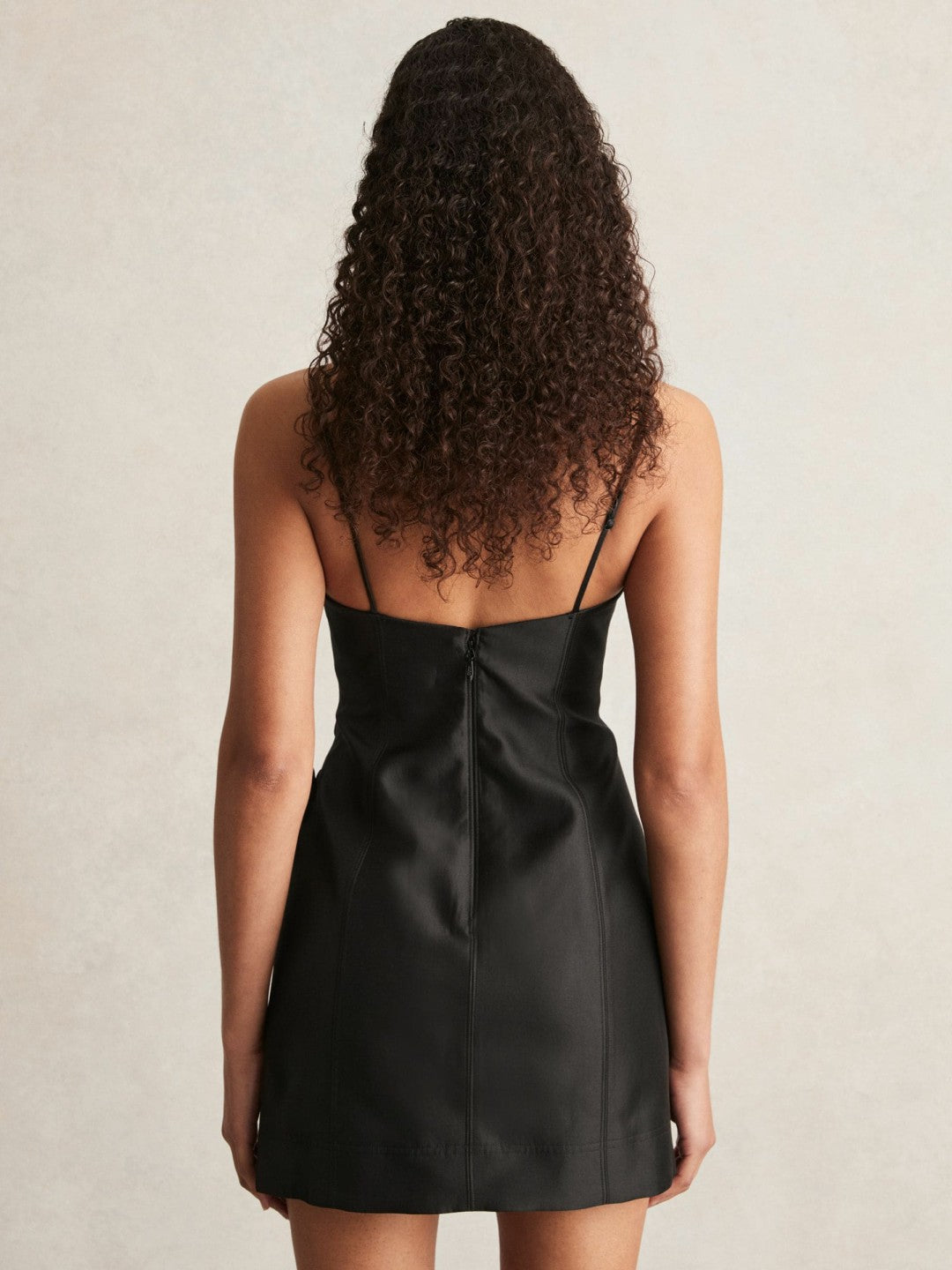 Acler Petal Detail Fitted Mini Black Dress in Black Women | Reiss